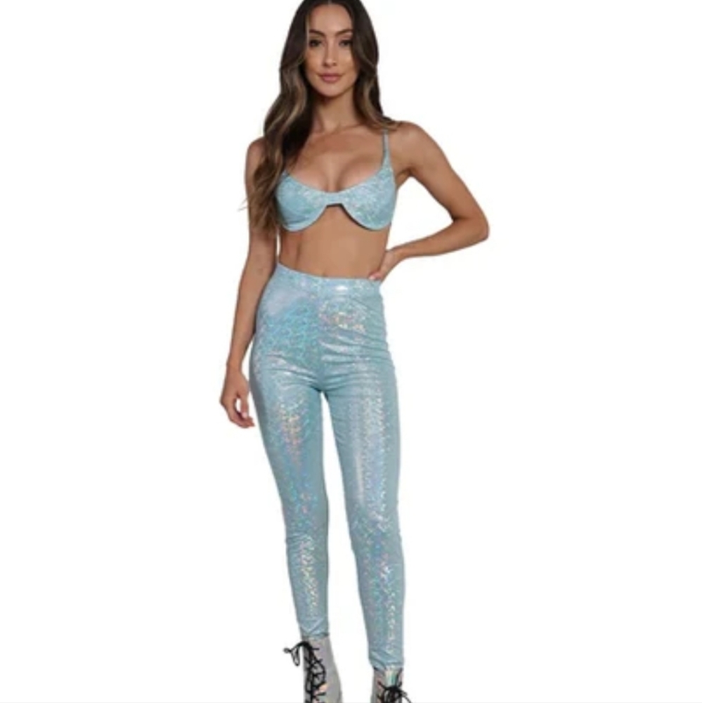 Spectrum Sweetness Holographic Pants Set Size Small from Hot & Delicious